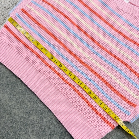 Kori America Pink Striped Knit Sweater Medium - Picture 10 of 10